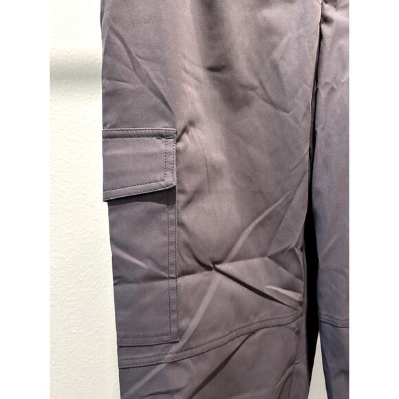 Halara Womens Cargo Pants Grey Size Small Cuffed Casual Mid Rise Button Zipper - Picture 4 of 10
